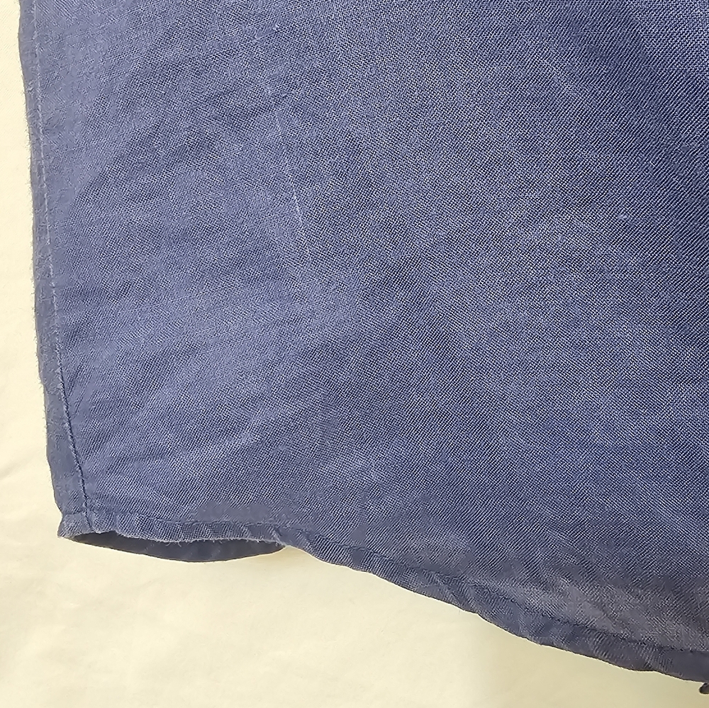 Vintage 100% Linen Short Sleeve Shirt Women's Size M Blue Button Down Breathable - Picture 4 of 13